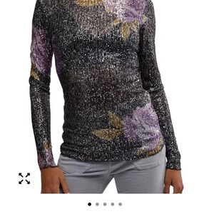 Free People Sequin Long Sleeve Top